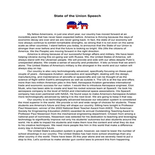 State of the Union Speech