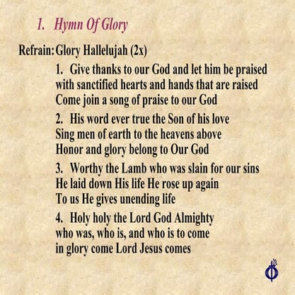 Glory Songbook | PPT