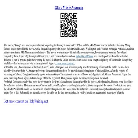 Glory Movie Accuracy