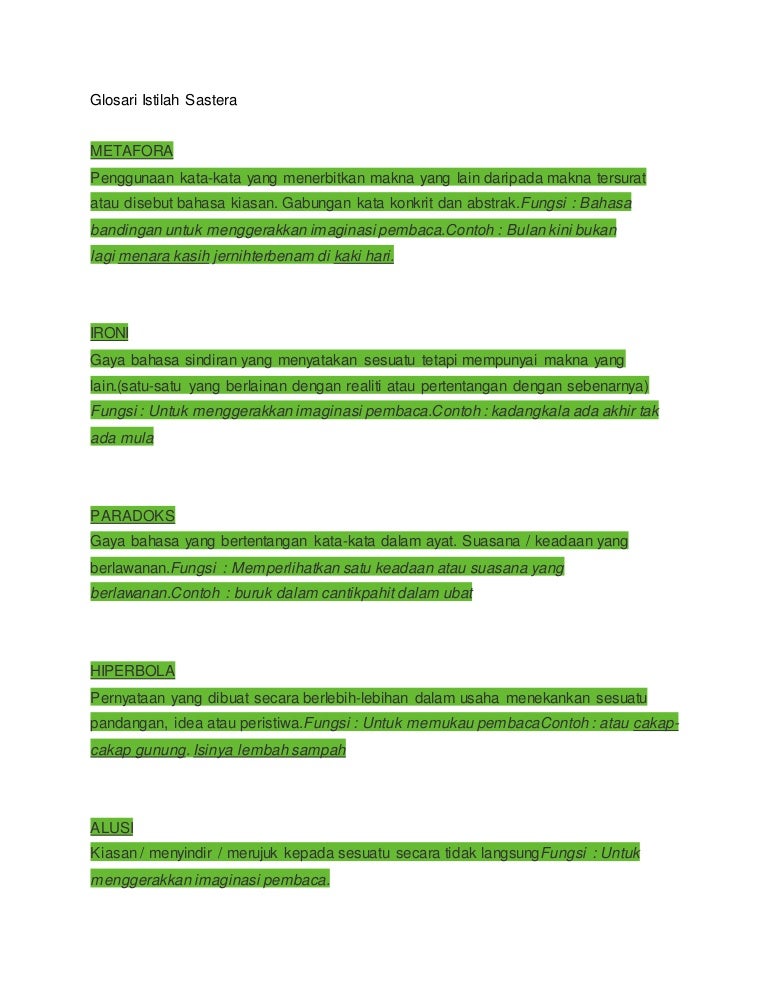 Glosari Istilah Sastera