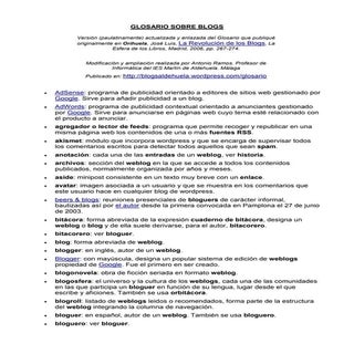 Glosario blogs