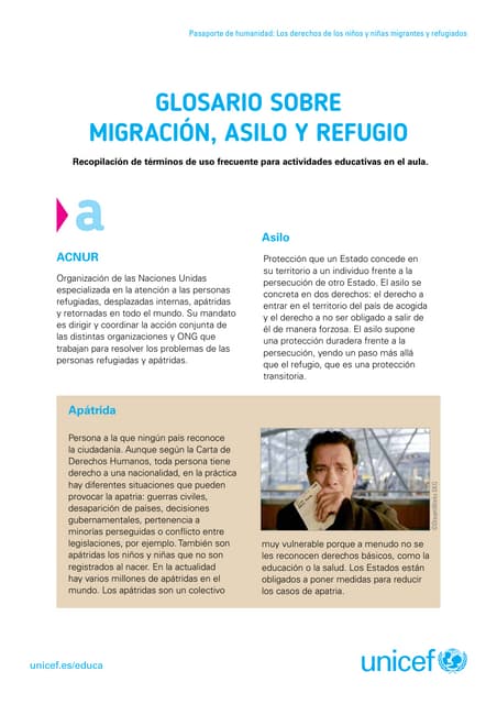 Glosario Sobre Migracion Asilo Y Refugio