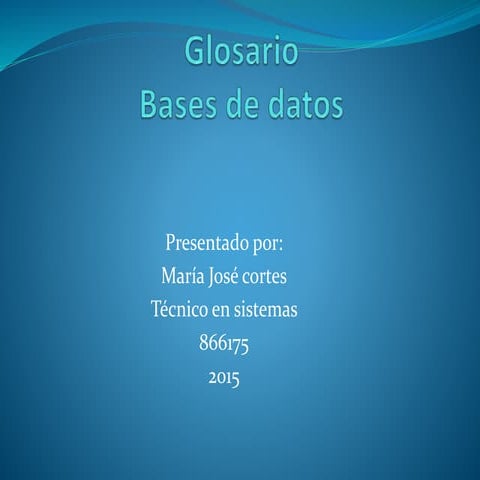 Glosario bases de datos