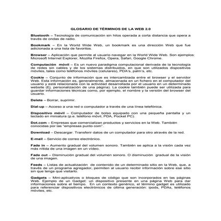 Glosario De Términos De La Web 2.0