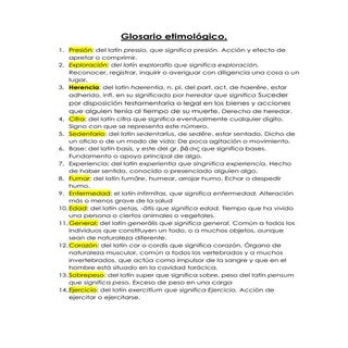 Glosario etimologico