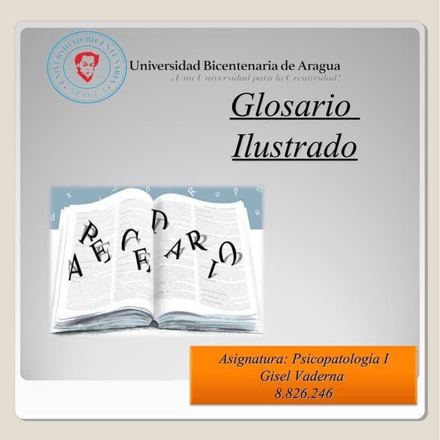 GLOSARIO PSICOPATOLOGIA I