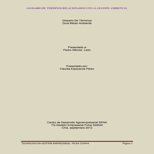 Glosario medio ambiente claudia pérez