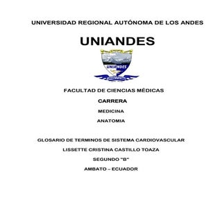 Glosario sistema cardiovascular