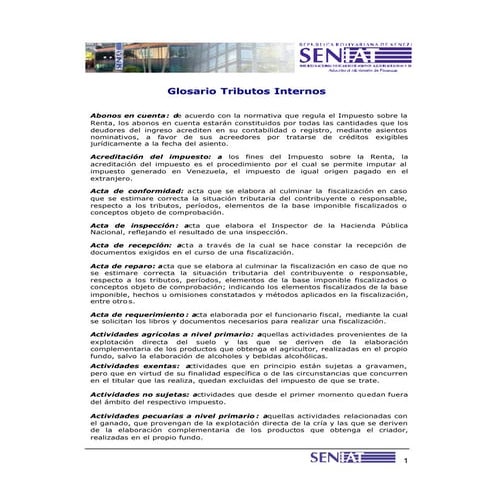 Glosario tributos internos