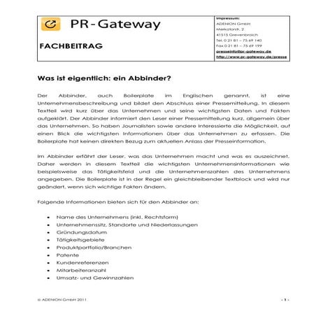 Was ist eigentlich: ein Abbinder?