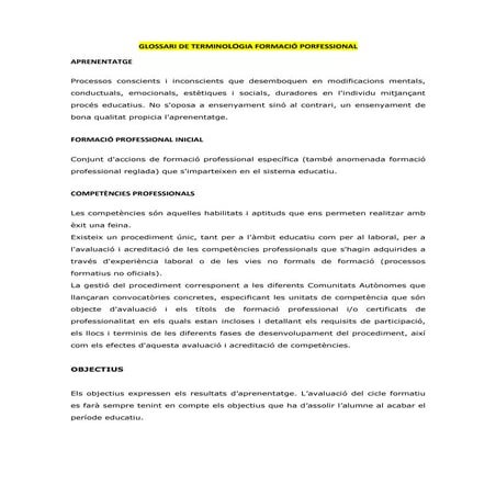 Glossari Terminologia FP