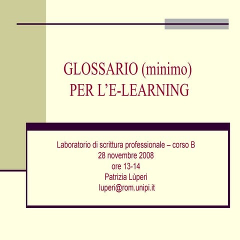 Glossario (Minimo)