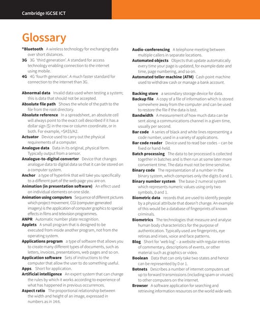 0417 IGCSE ICT Chapter 1 Exercises | PDF