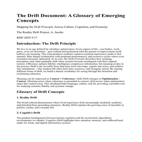 The Drift Principle Glossary: Mapping Cultural, Cognitive, and Semantic Disto...