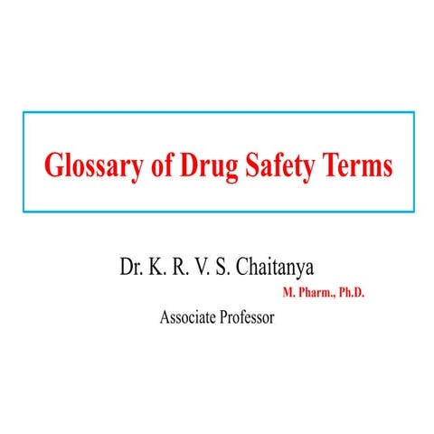 Terminologies of adverse medication related events , Regulatory terminologies.