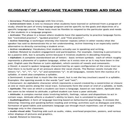 Glossary of English Language Teaching