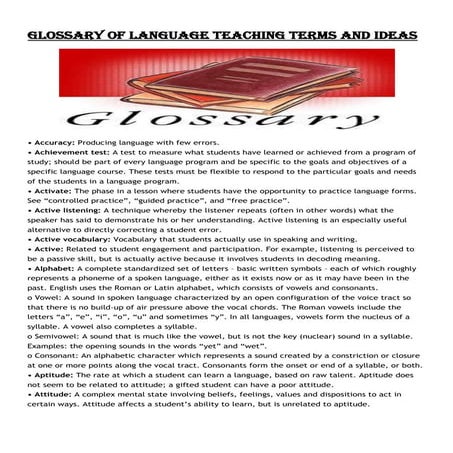 Glossary of language teaching terms and idea1