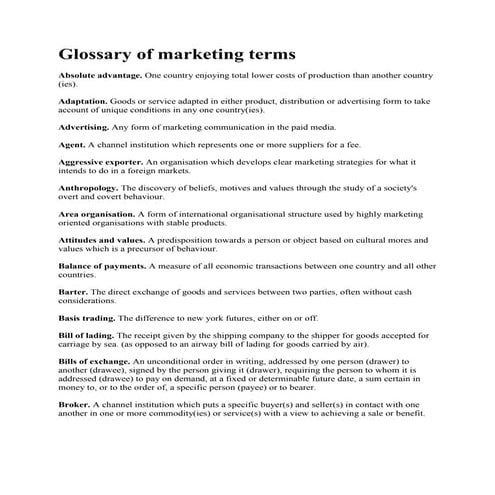 Glossary of marketing terms