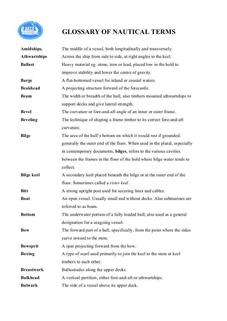Glossary of Nautical Terms