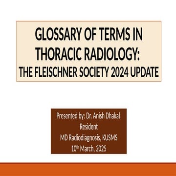 Glossary of terms in Thoracic Radiology: The Fleischner Society 2024