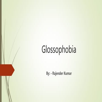 Glossophobia