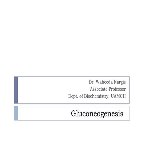 Gluconeogenesis