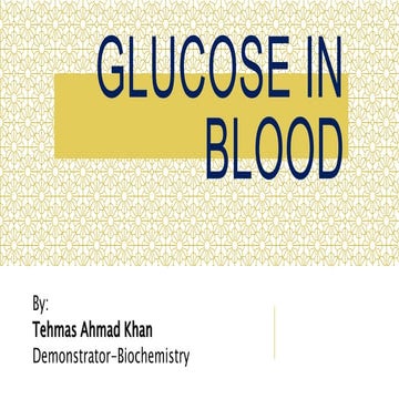 Estimation Glucose in blood