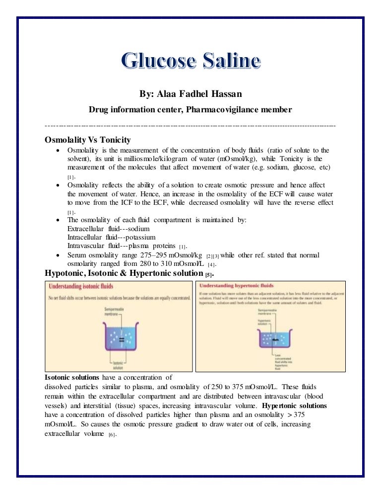 Glucose Saline Glucose Saline