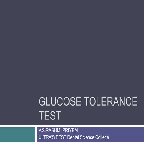 Glucose Tolerance Test