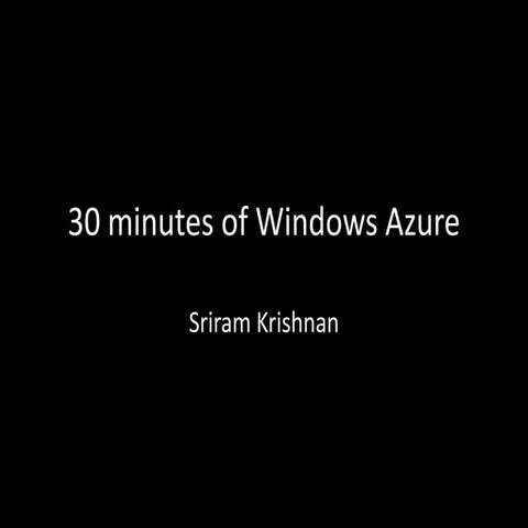 5 things about Windows Azure - Gluecon 2010