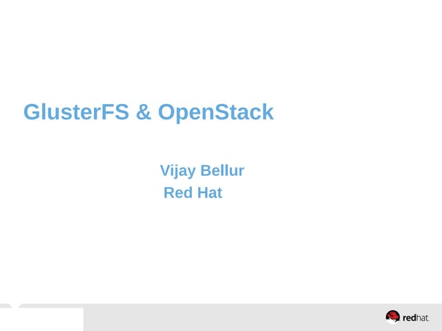 Glusterfs  and openstack