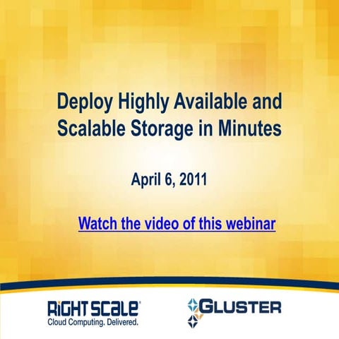 Deploy Highly Available and Scalable Storage in Minutes