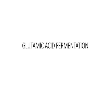 Glutamic acid fermentation