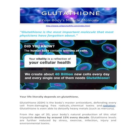GLUTATHIONE - Most Powerful Antioxidant