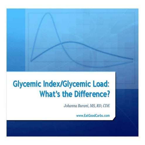 Glycemic Index vs. Glycemic Load: What's the Difference? - Johanna Burani, MS...