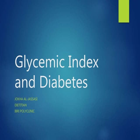 Glycemic index and diabetes