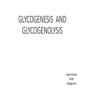Glycogenesis and glycogenolysis