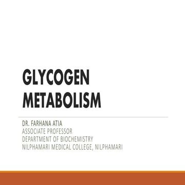 Glycogen metabolism