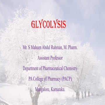 Glycolysis (Embden-Meyerhof pathway -Carbohydrate metabolism)