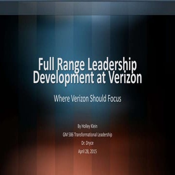 Full Range Leadership Development at Verizon