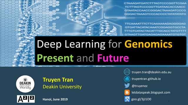 Deep learning for genomics: Present and future
