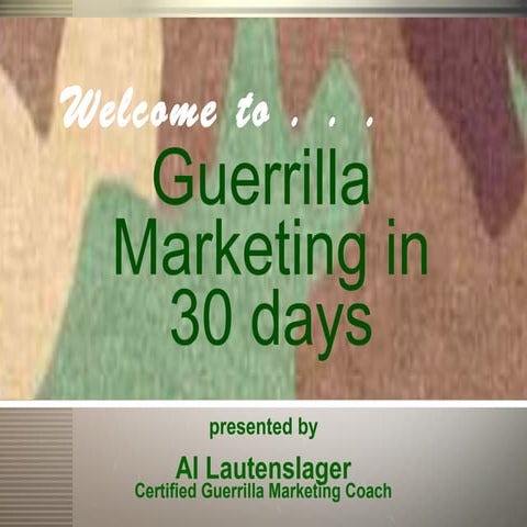 Guerrilla Marketing -   vistage - 3 hours coaching session 