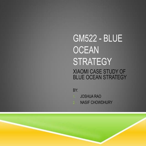 blue ocean strategy case study of Xiaomi