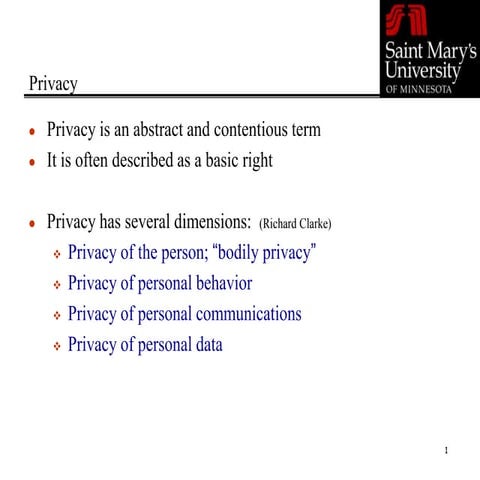 Privacy Discusssion GM667  Saint Mary's University of MN