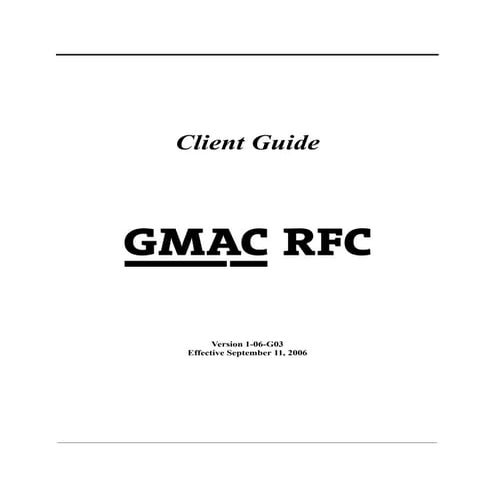 GMAC Mortgage Underwriting Guidelines 9-11-2006