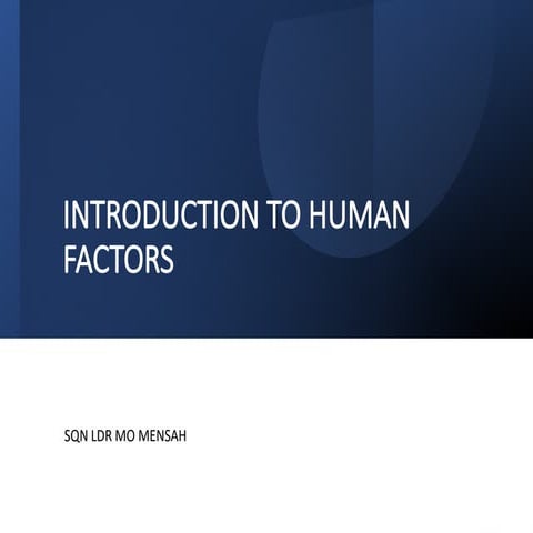 Introduction to Human Factors in our everyday lifes