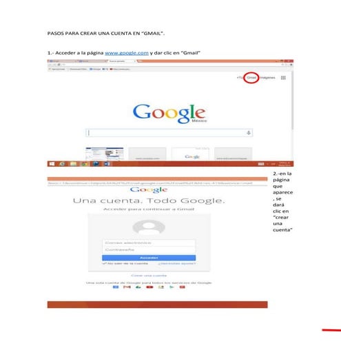 Tutorial para crear un correo de gmail | PPTX