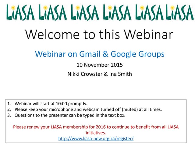 Gmail and Google Groups for Librarians