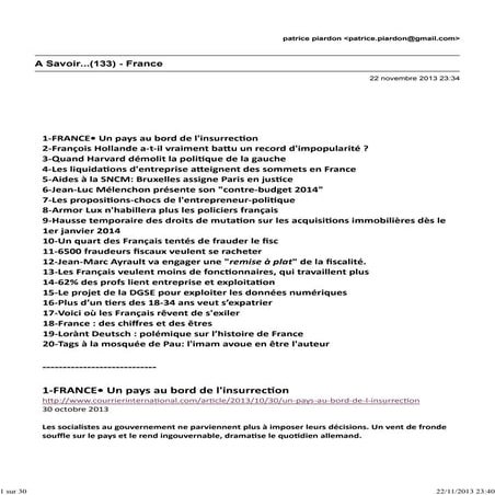 A Savoir...(133) - France