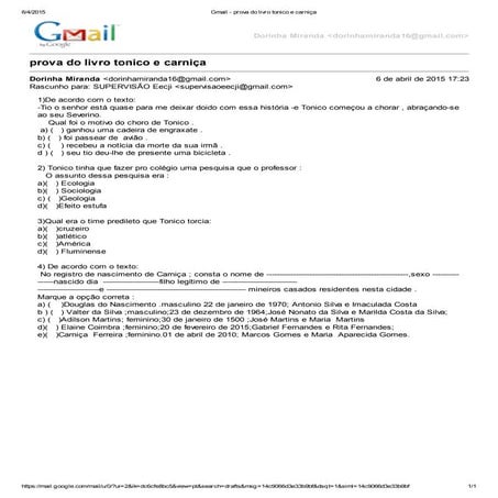 Gmail   prova do livro tonico e carniça